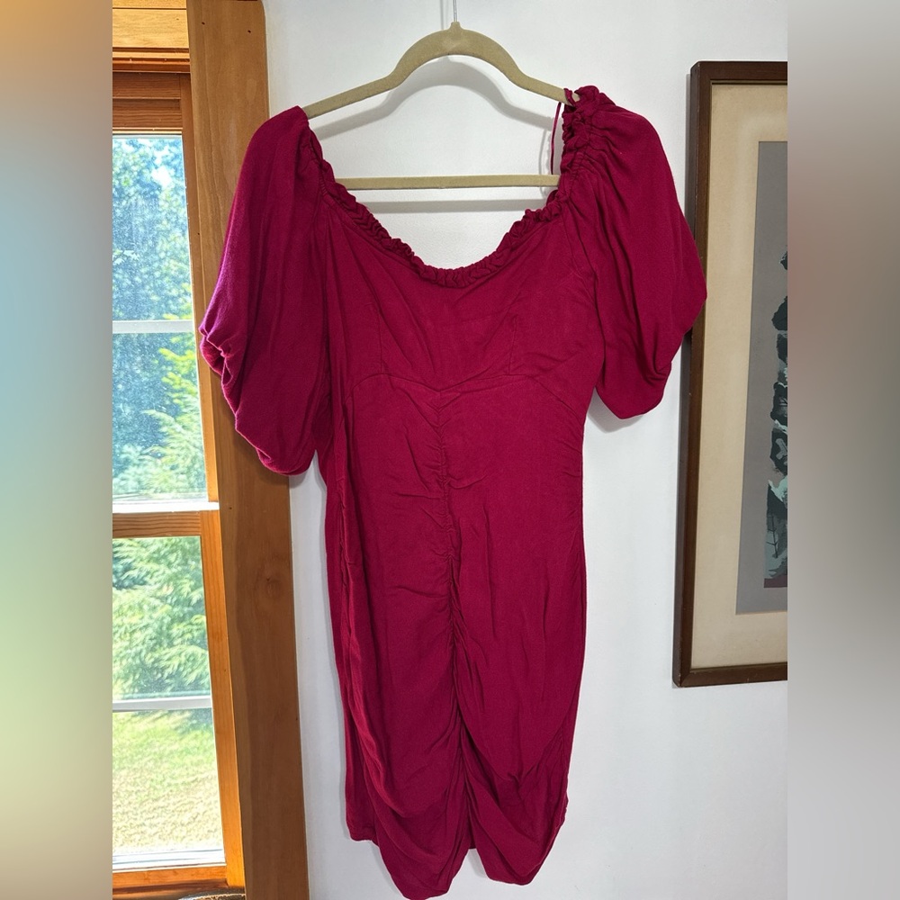 Urban Outfitters Fuchsia Ruched Dress